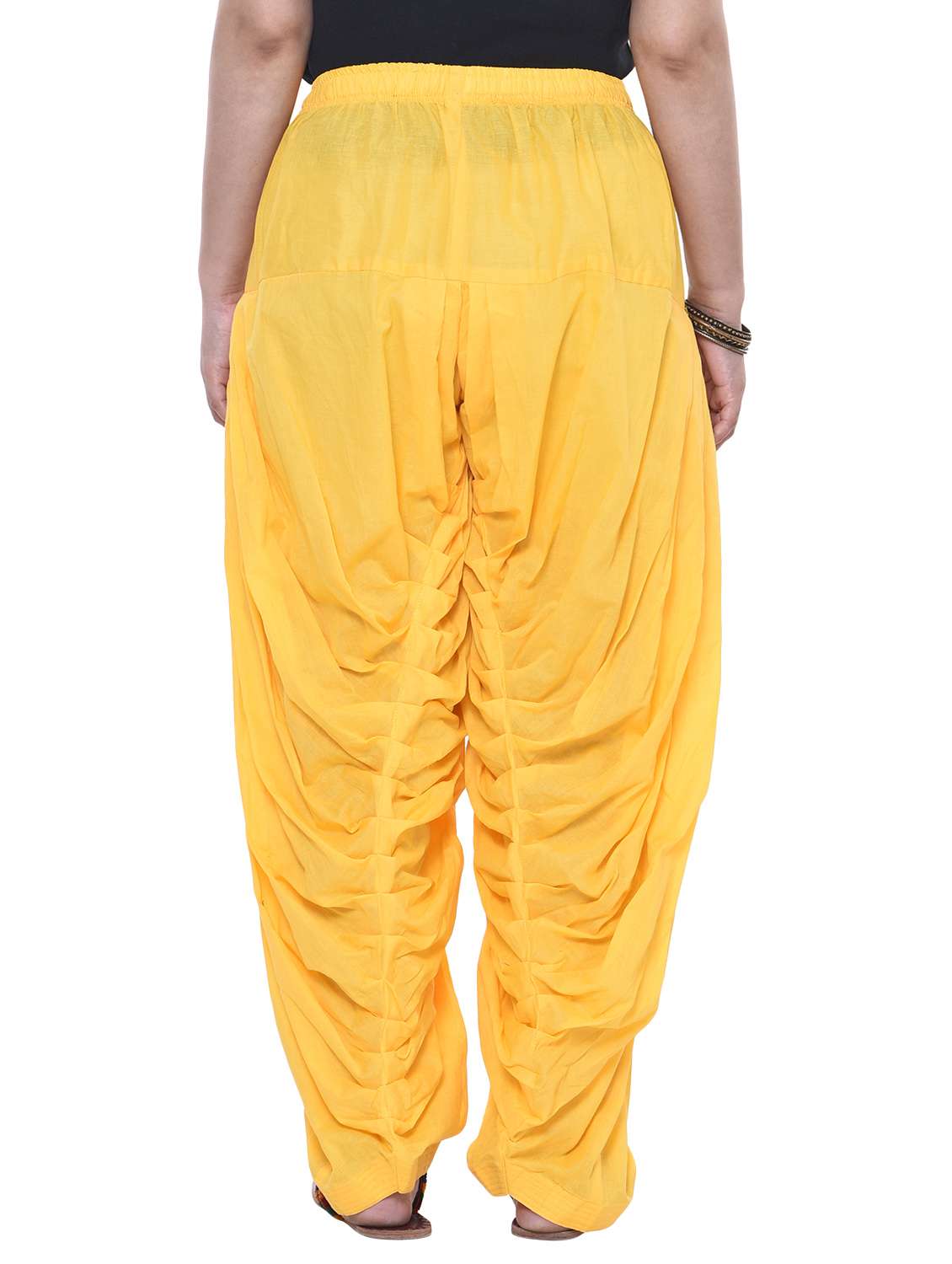 yellow cotton blend patiyala salwars - 14885976 -  Standard Image - 2