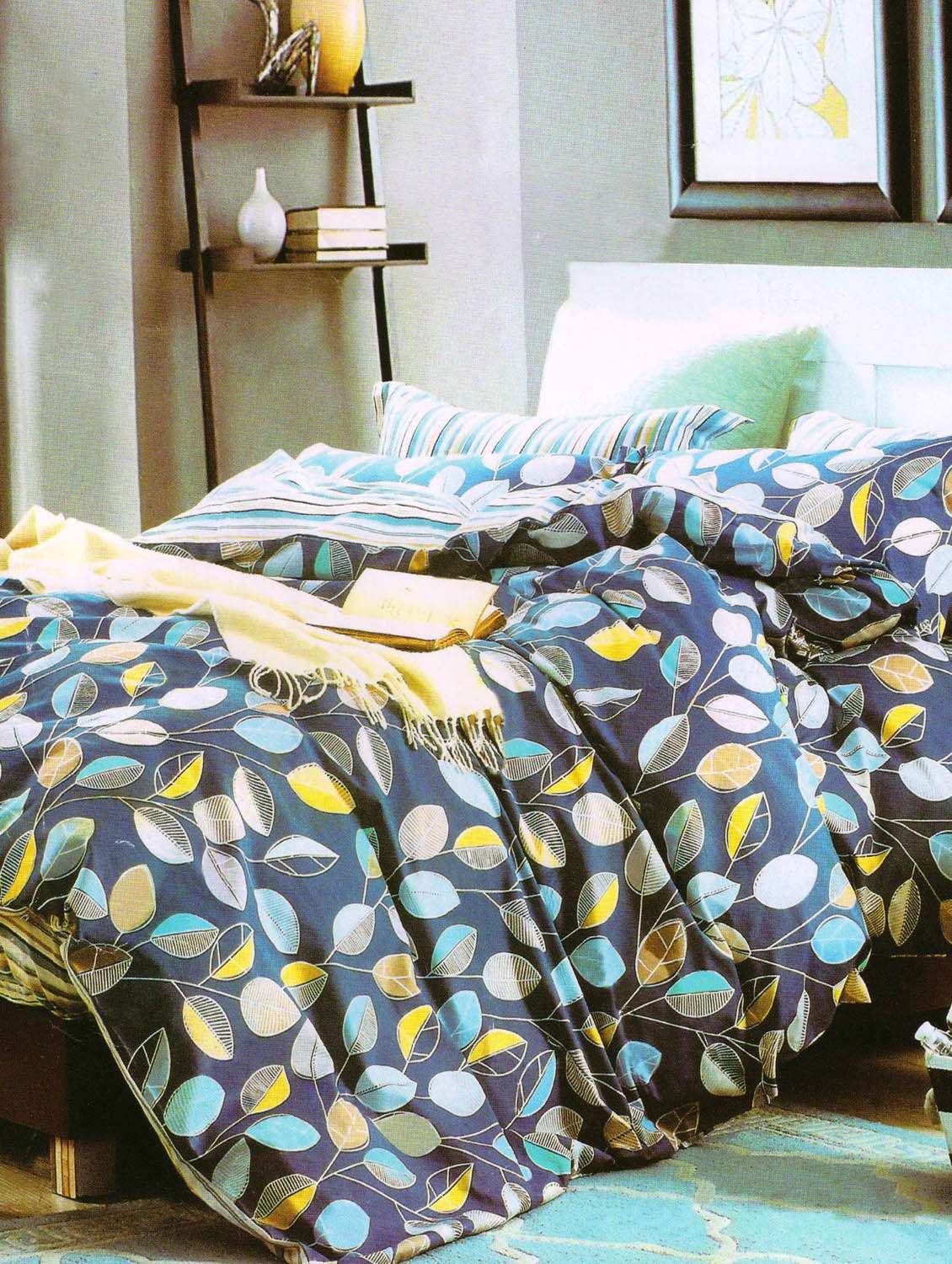 3d polycotton double bed sheet with 2 pillow covers