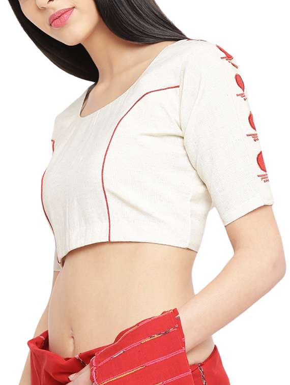 White Solid Short Sleeve Blouse
