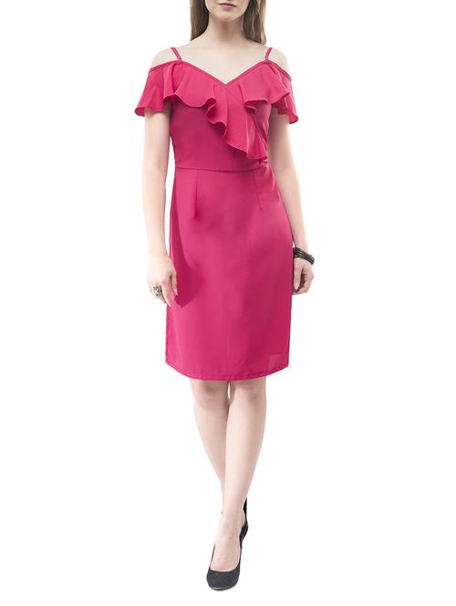 ruffled front sheath dress - 14890916 - Standard Image - 0