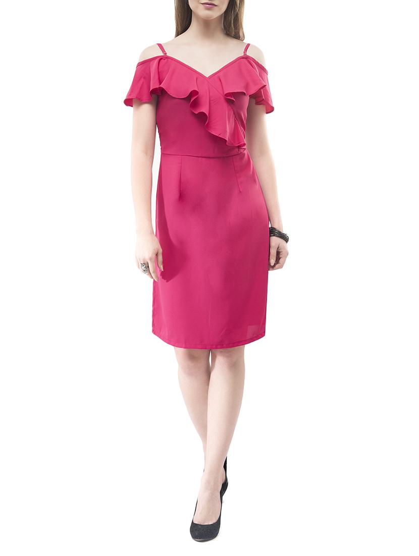 ruffled front sheath dress - 14890916 - Zoom Image - 0