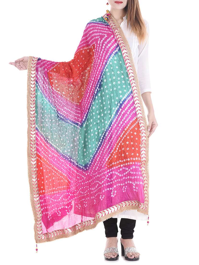 multi colored art silk dupatta