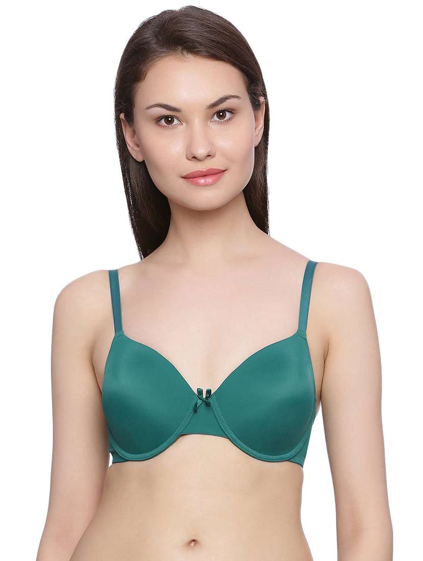 green solid bra