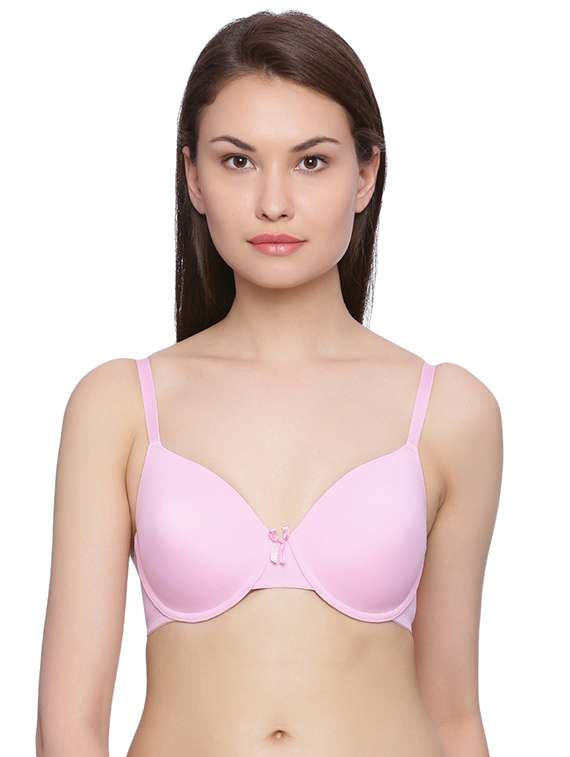 bow patch solid t-shirt bra