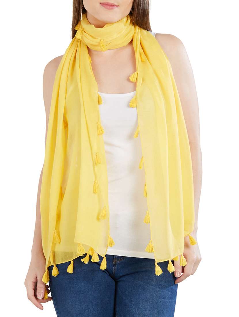 tassel detail solid stole - 14899653 - Zoom Image - 0
