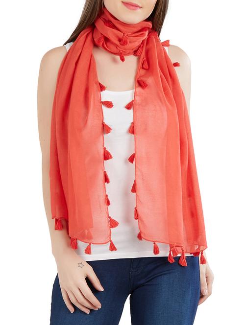 tassel detail solid stole - 14899656 - Standard Image - 0