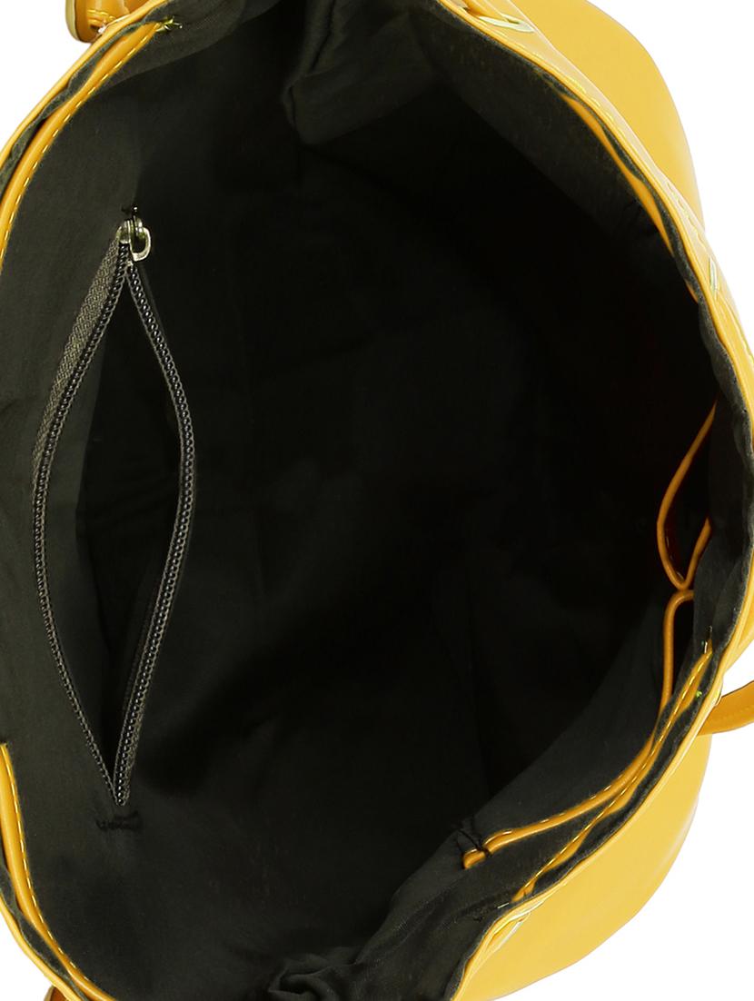 yellow leatherette (pu) sling bag - 14903035 - Standard Image - 2