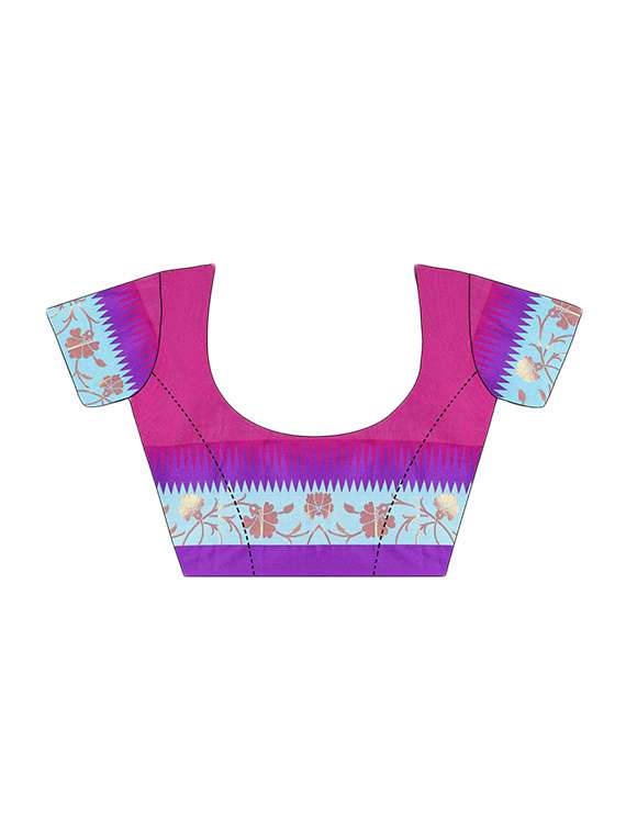 pink cotton saree with blouse - 14907933 -  Standard Image - 2