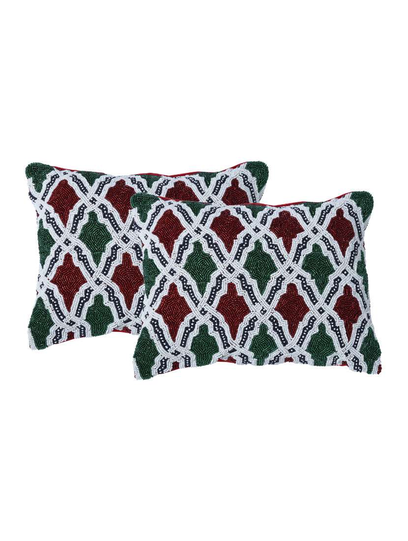 set of 2 embroidered cushion covers
