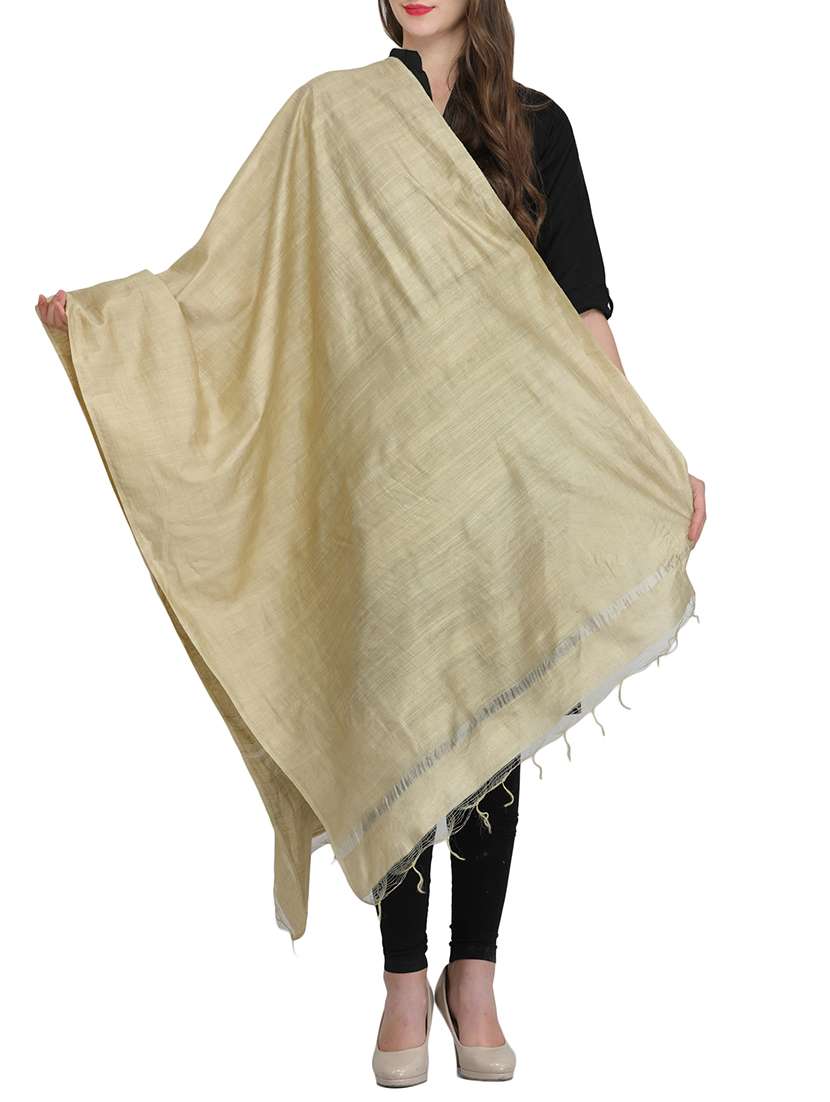 beige rayon dupatta