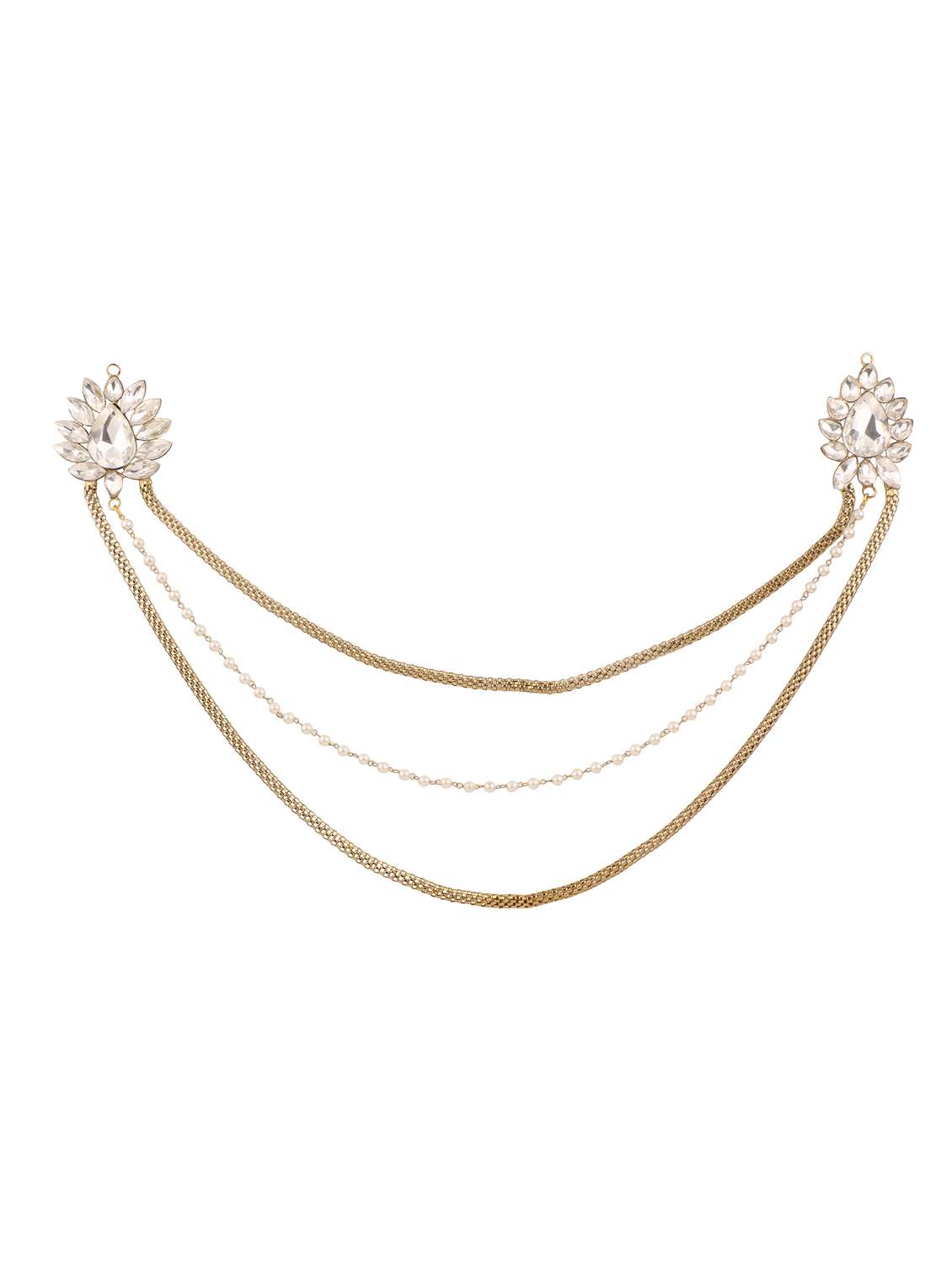 golden colored brass brooch