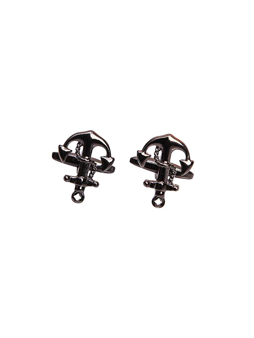 silver metal alloy cufflink
