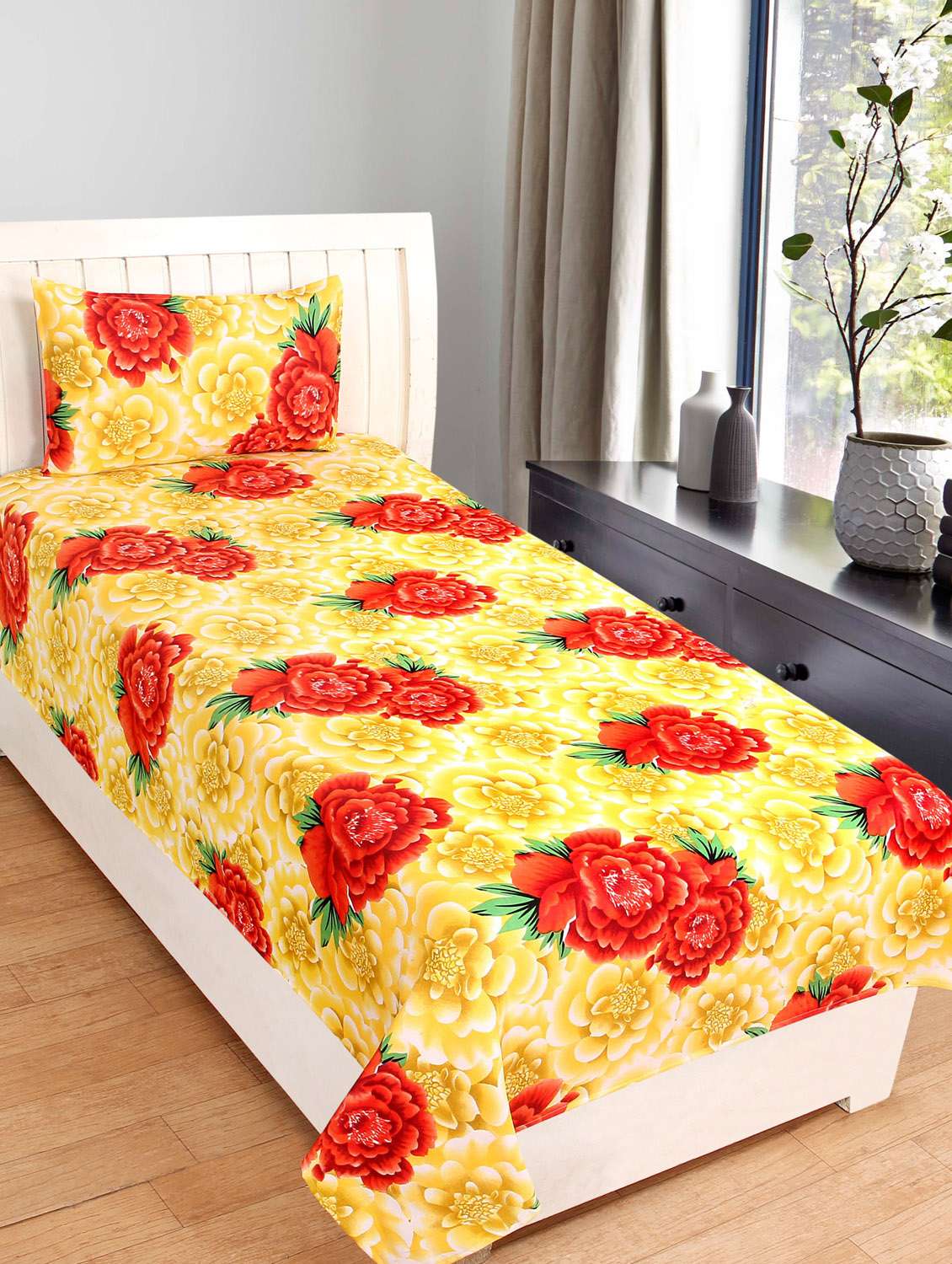 3d printed single bedsheet with 1 pillow cover
