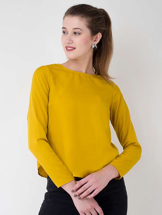 eyelet lace up back top