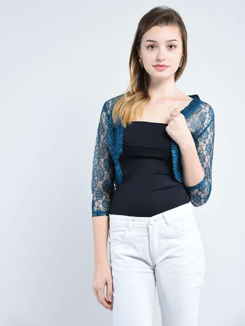 blue net short shrug - 14914181 -  Standard Image - 0
