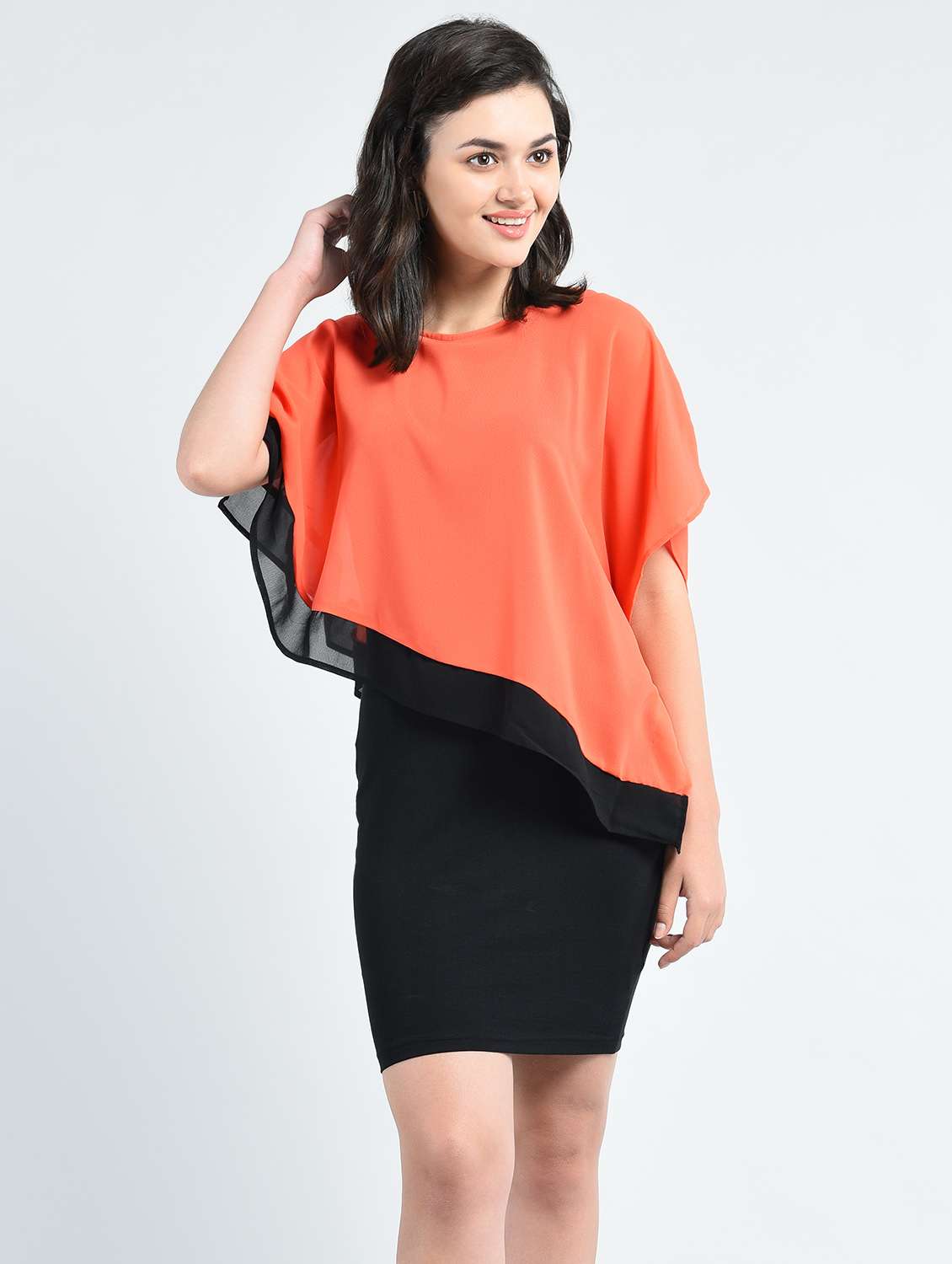 round neck layered dress