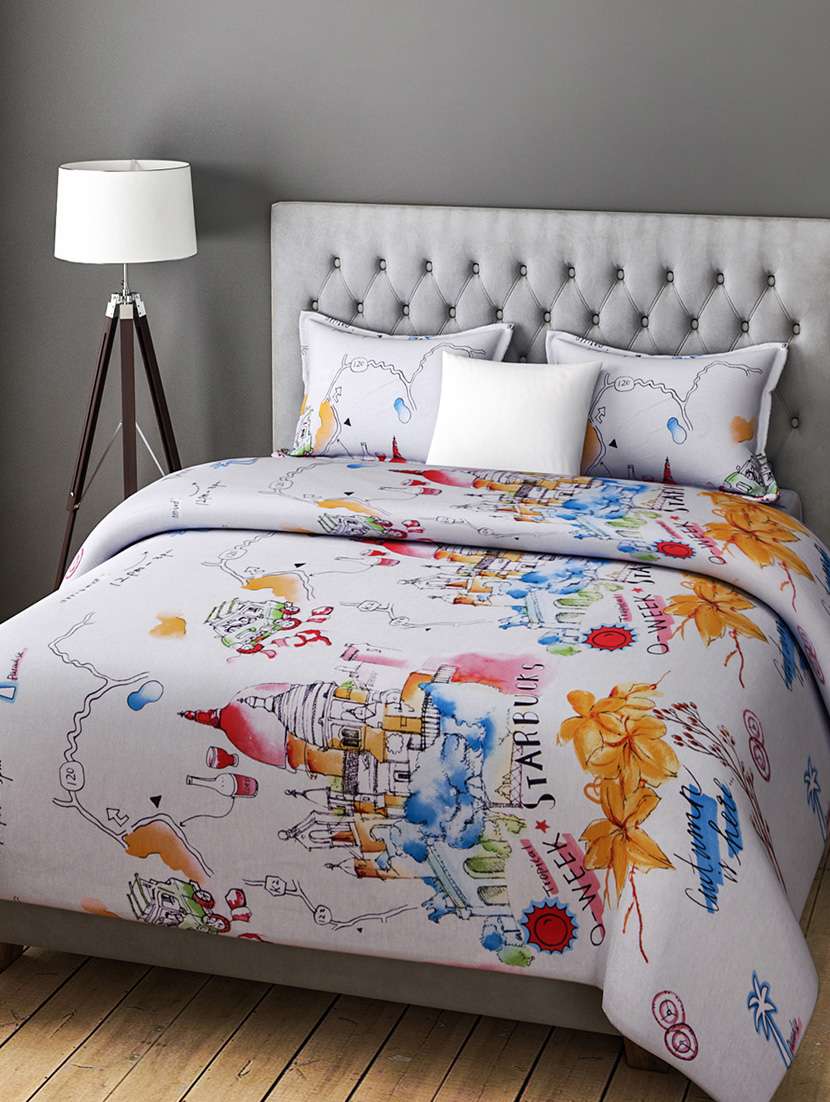 cotton double bedsheet with 2 pillow covers