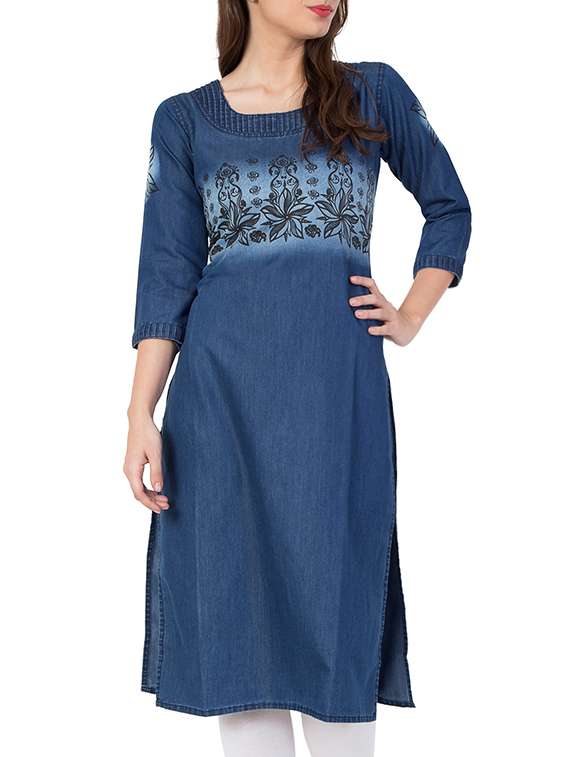 denim straight kurta