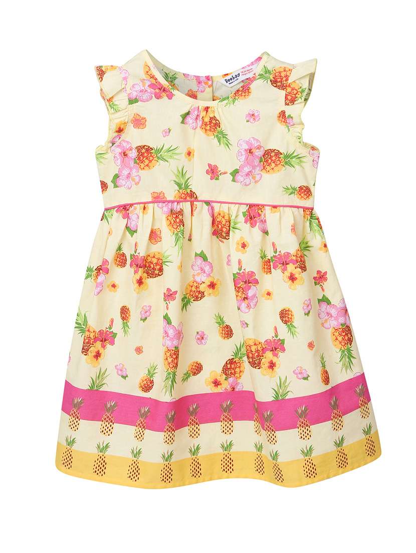 frill trim gathered frock