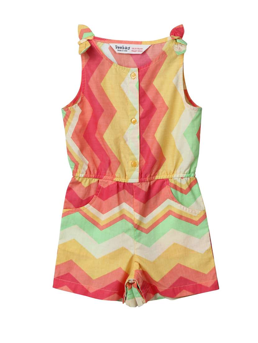 multi colored cotton playsuit