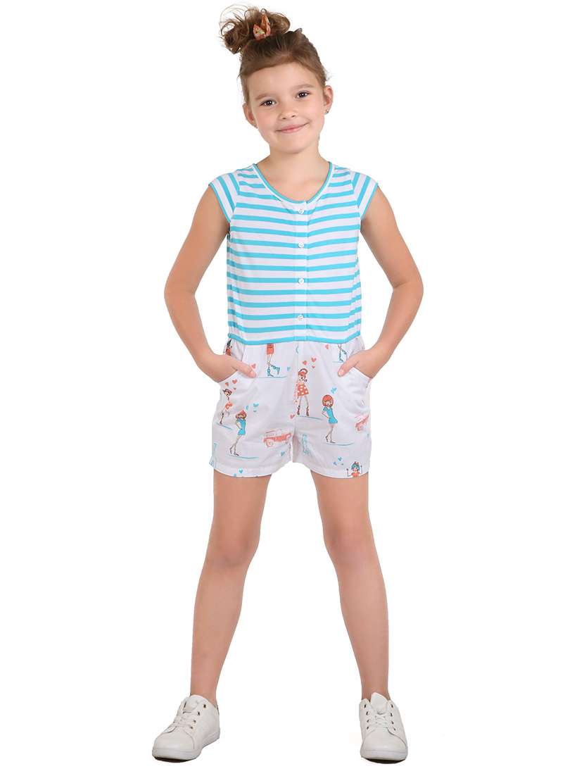 blue cotton playsuit