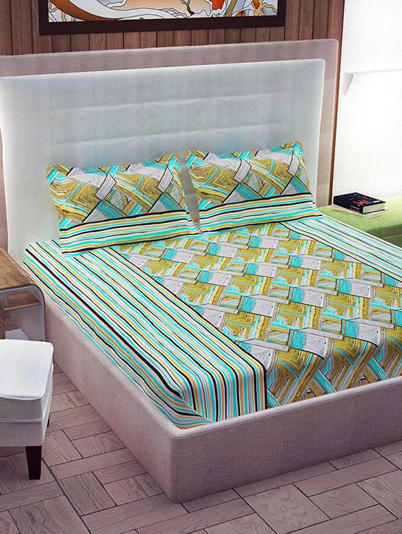100% cotton double bedsheet with 2 pillow covers
