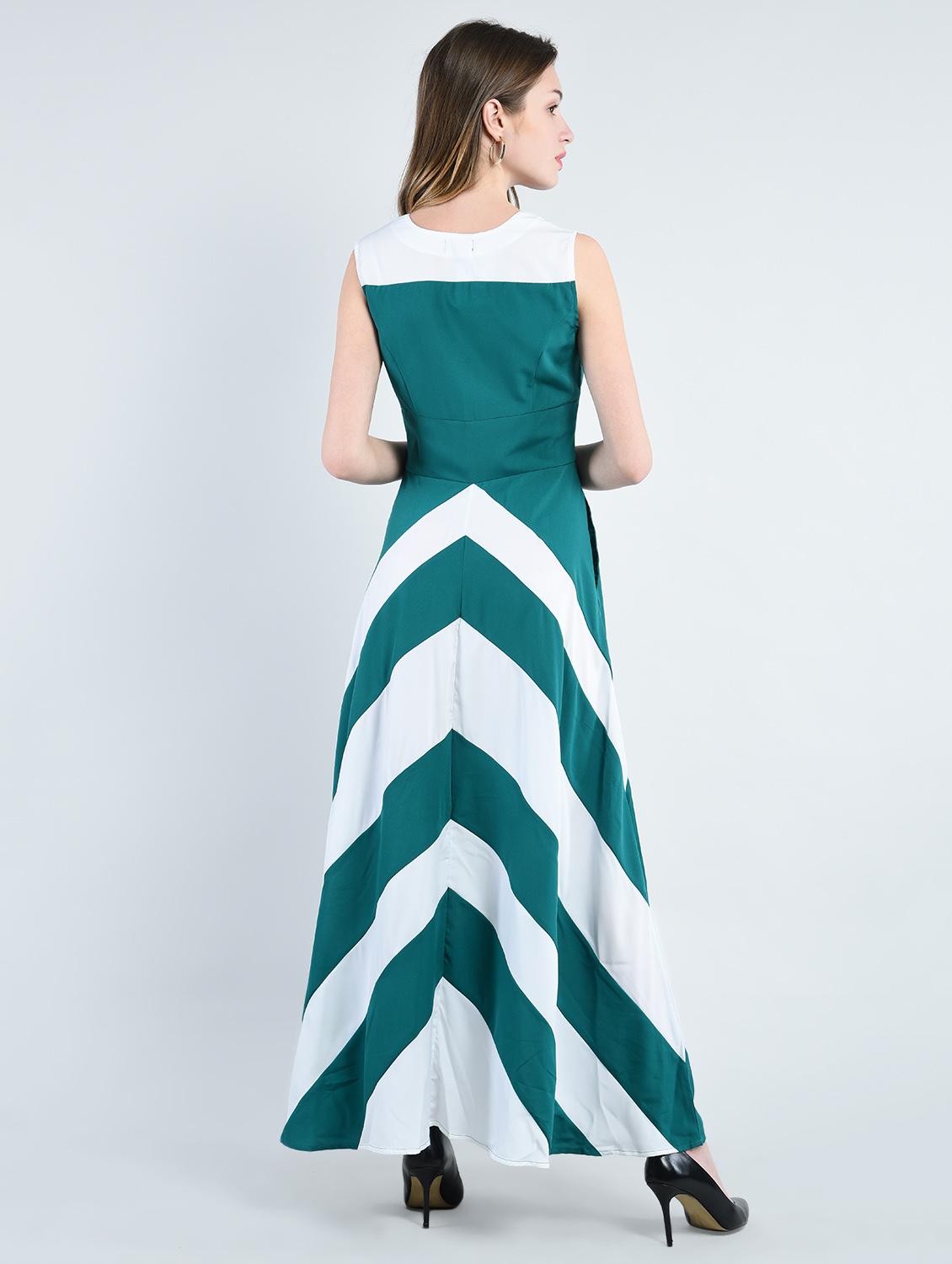 green printed crepe maxi dress - 14929109 - Standard Image - 2