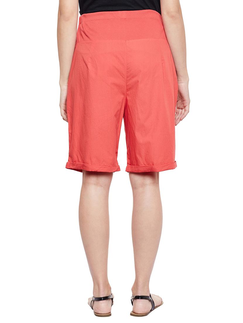 red cotton maternity wear shorts - 14929388 - Standard Image - 2