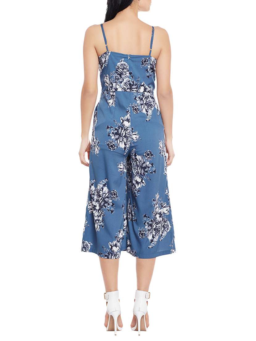 blue printed 3/4 jumpsuit - 14929423 -  Standard Image - 2