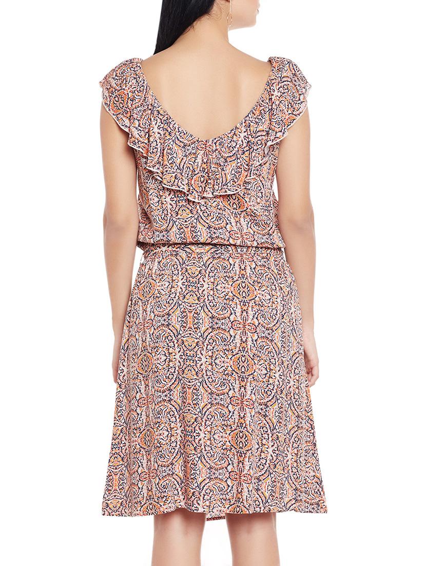 orange printed blouson dress - 14929517 - Standard Image - 2