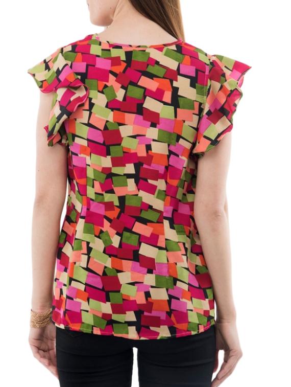 pink printed crepe top - 14930579 - Standard Image - 2