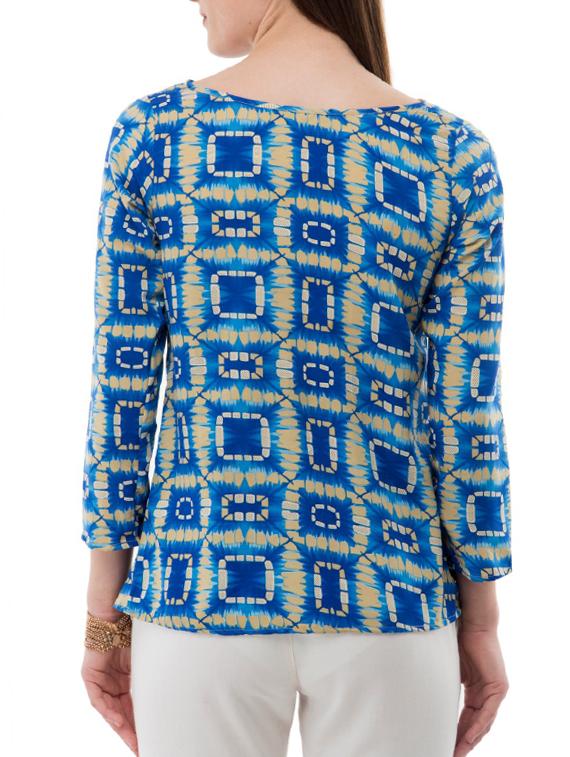 boat neck printed top - 14930604 - Standard Image - 2