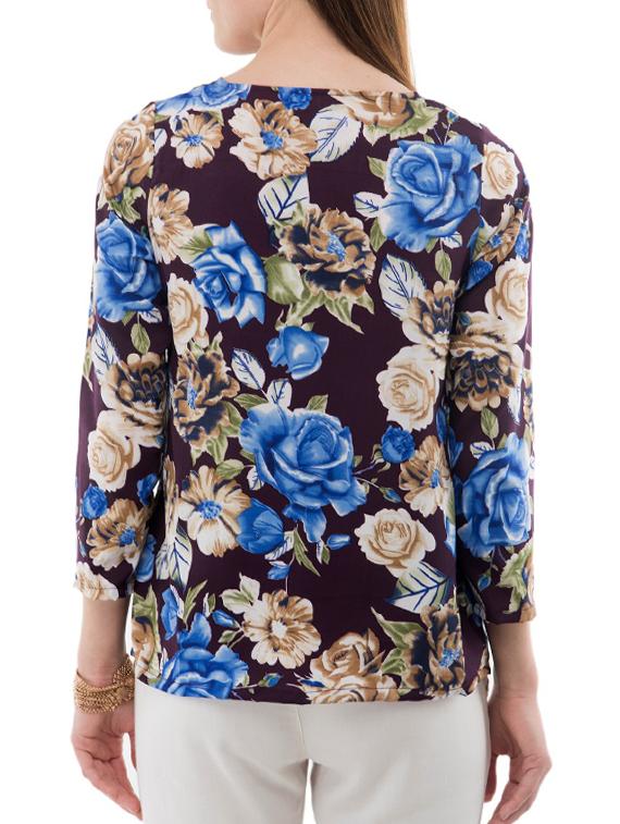 women's straight v neck top - 14930606 - Standard Image - 2