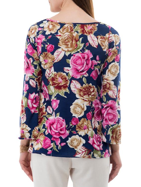 floral boat neck top - 14930613 - Standard Image - 2
