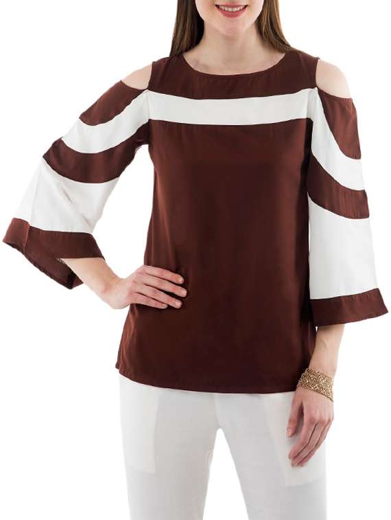 women's straight round neck top