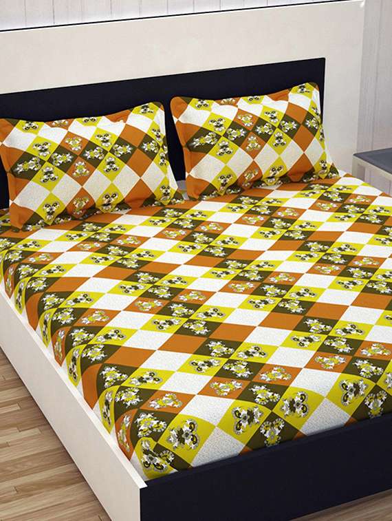 100% cotton double bedsheet with 2 pillow covers