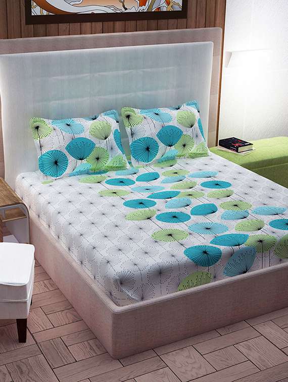 100% cotton double bedsheet with 2 pillow covers