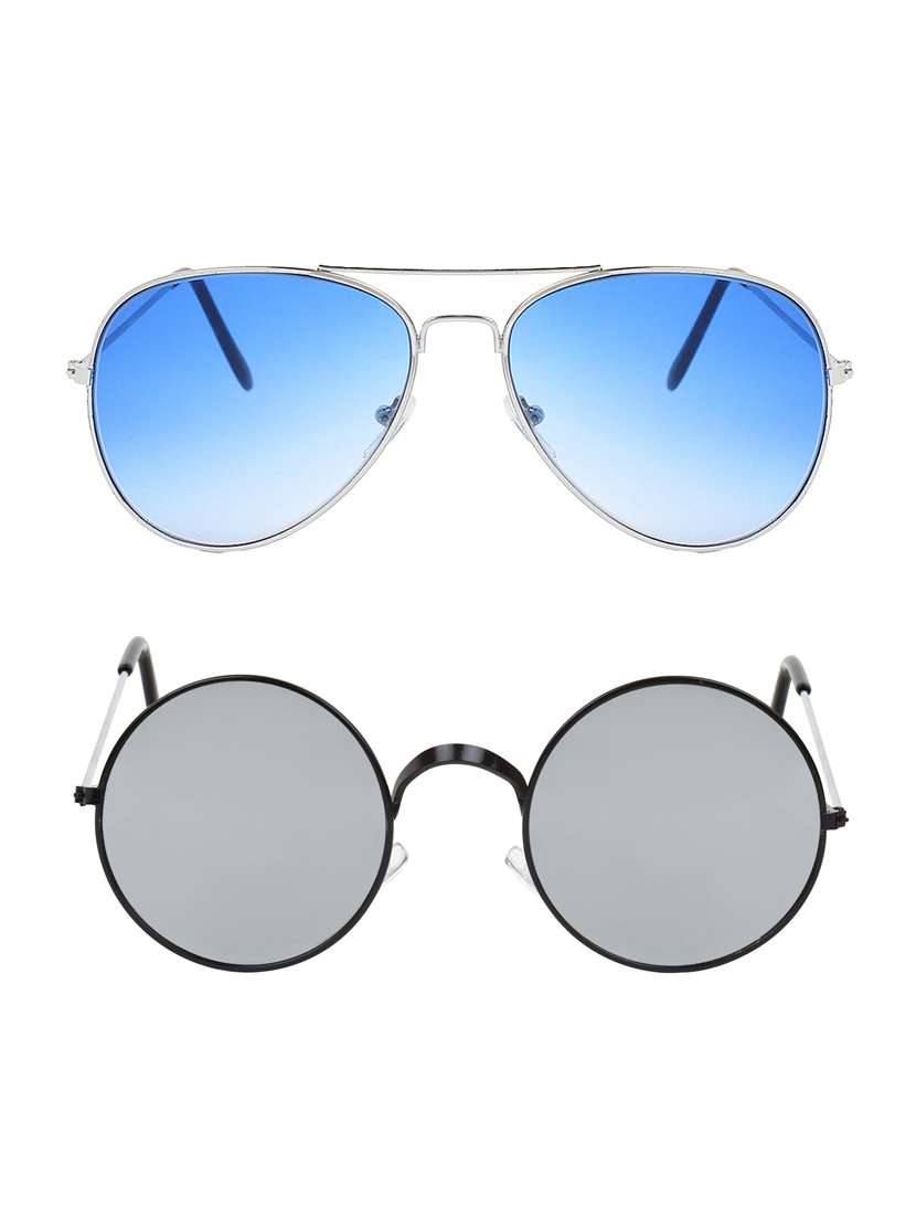abner combo of aviator & round sunglases