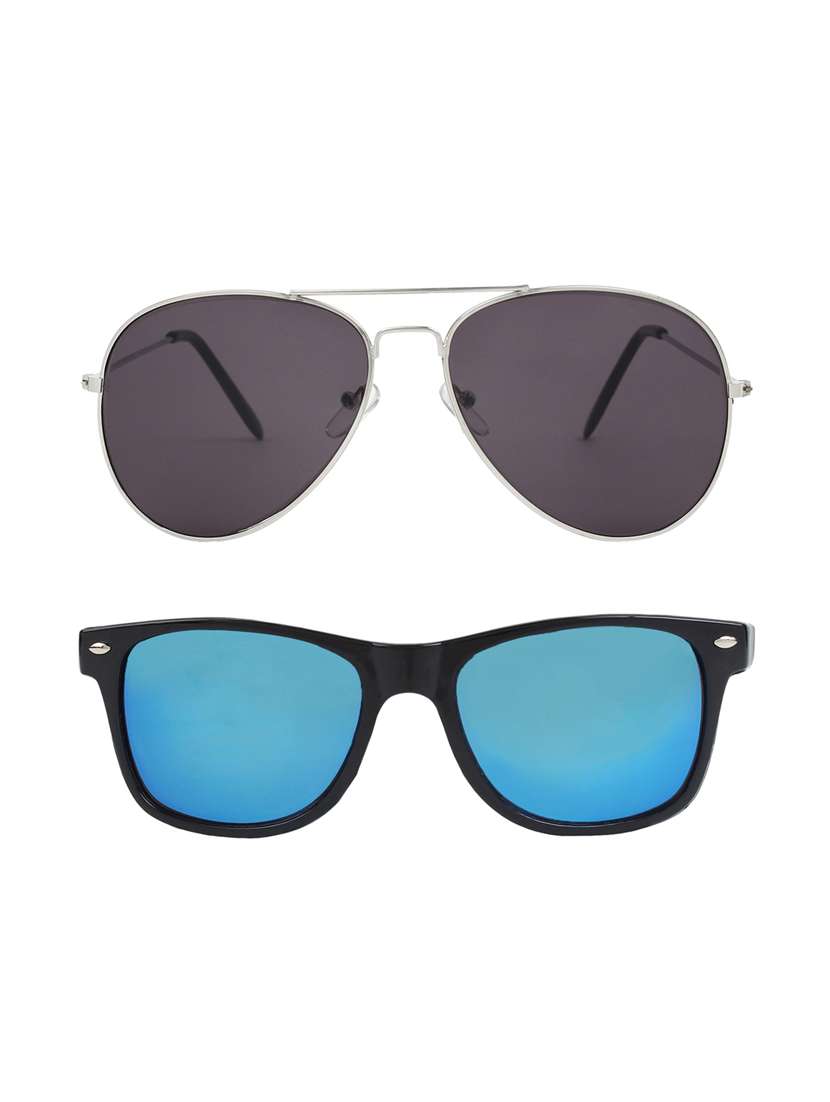 abner aviator, wayfarer sunglasses (black, blue)
