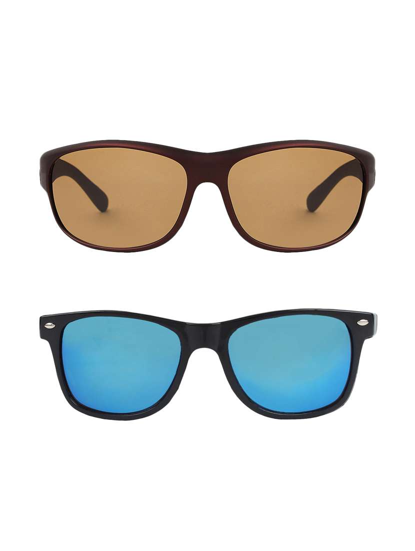 abner wrap around-around, wayfarer sunglasses (brown, blue)