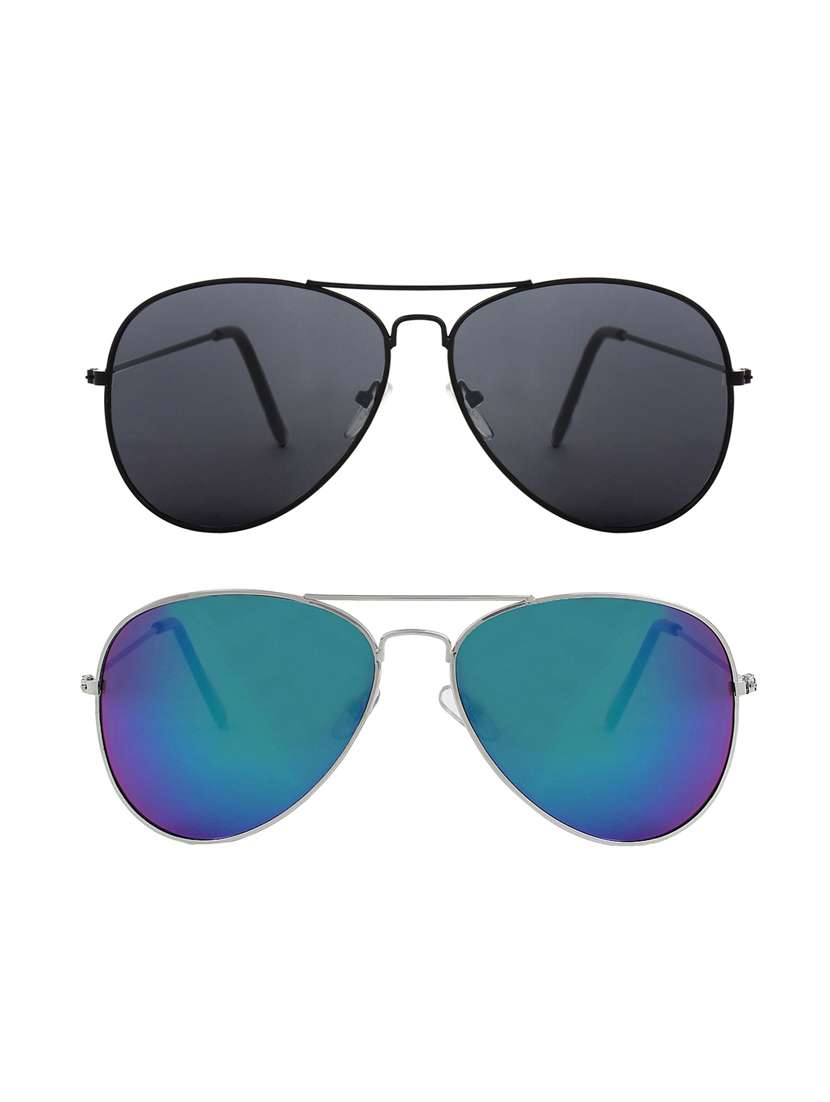 abner aviator, aviator sunglasses (black, blue)
