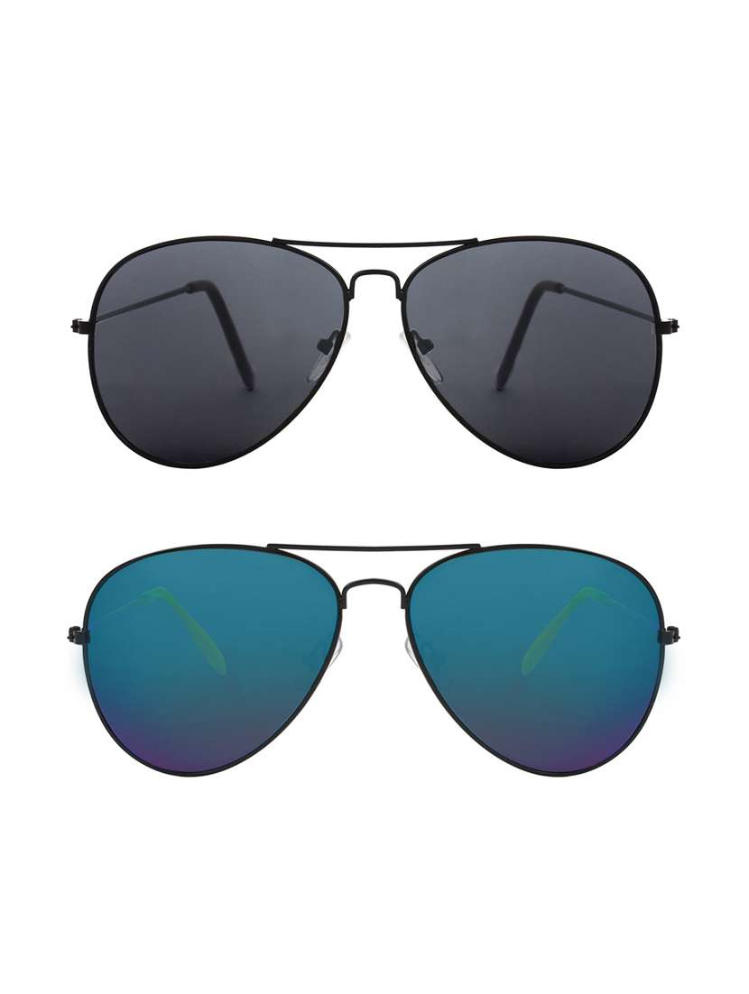 abner aviator, aviator sunglasses (black, blue)