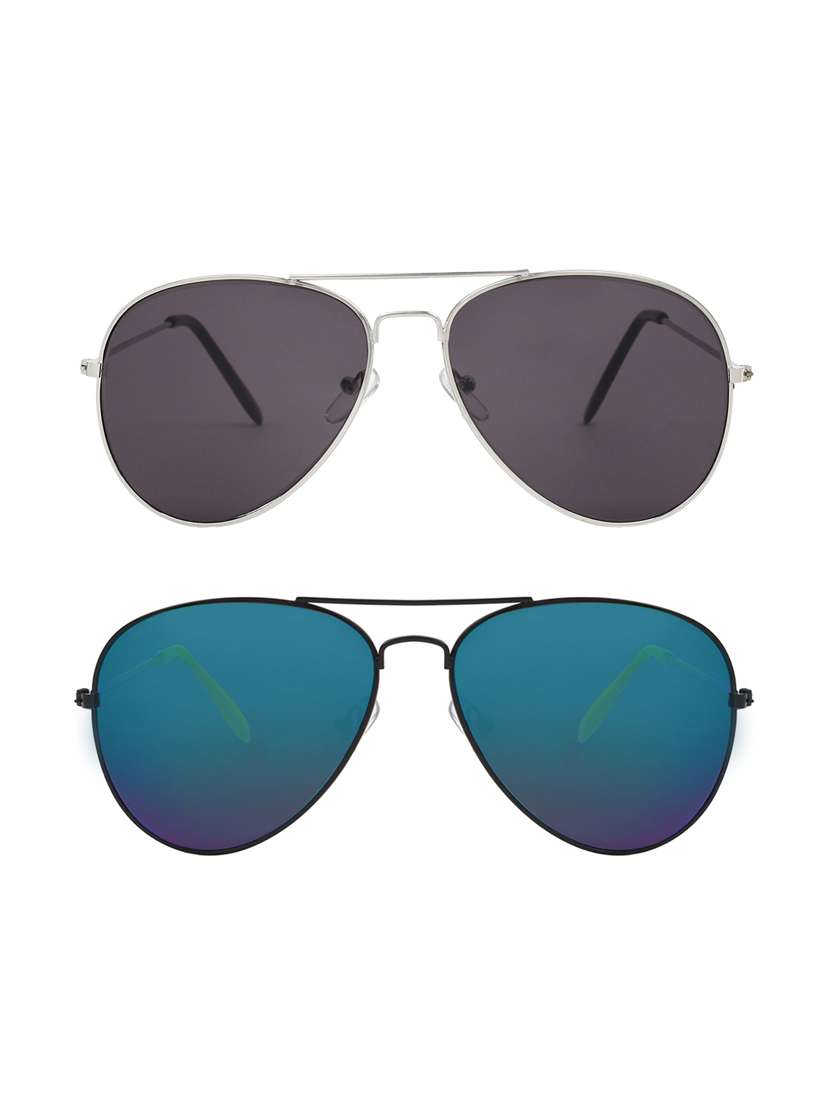 abner aviator, aviator sunglasses (black, blue)