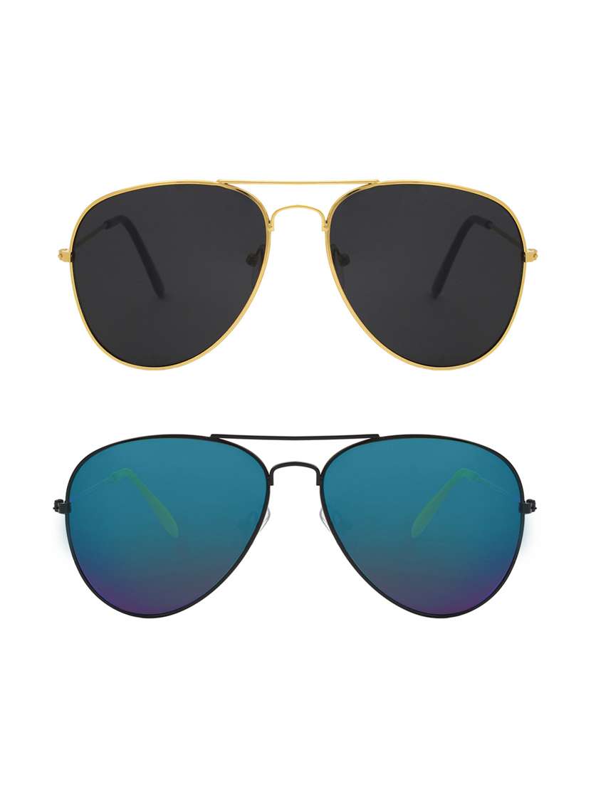 abner aviator, aviator sunglasses (black, blue)