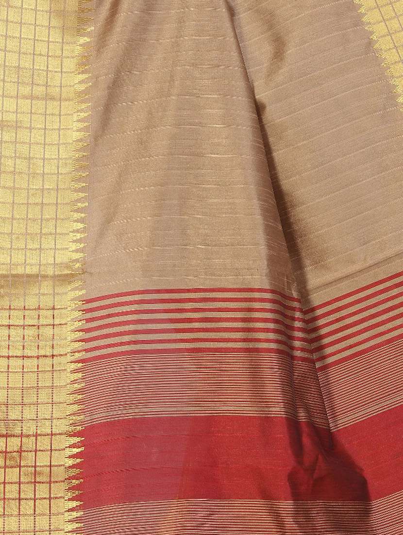 beige cotton silk woven saree with blouse - 14931346 - Standard Image - 2