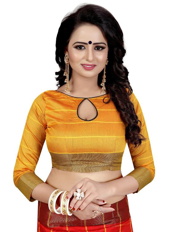 red silk woven saree with blouse - 14933612 - Standard Image - 2