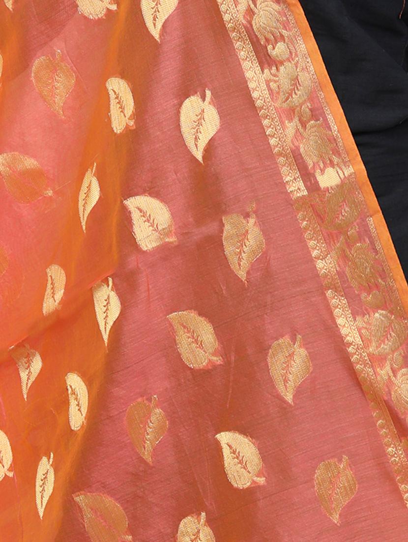 peach chanderi dupatta - 14935008 - Standard Image - 2