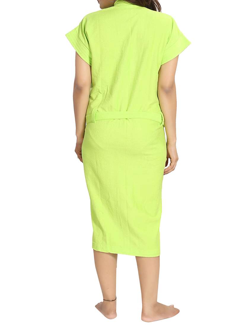 solid women cotton bath robe - 14936290 -  Standard Image - 2