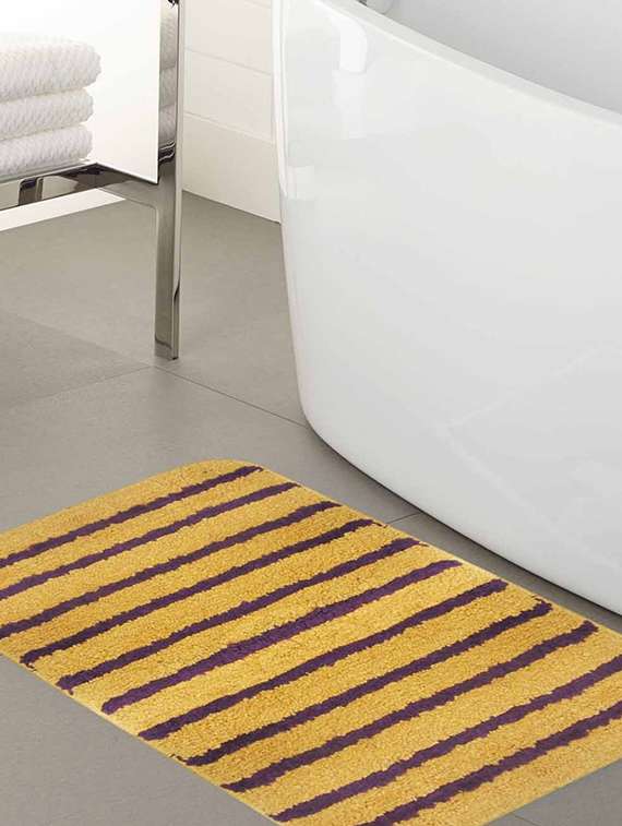 100% cotton bath mat  with anti skid & rubber backing