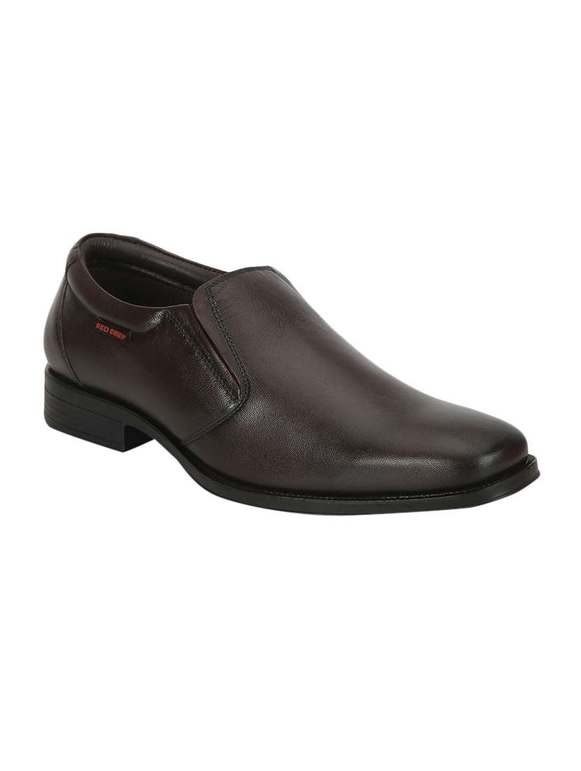 brown leather formal slip on